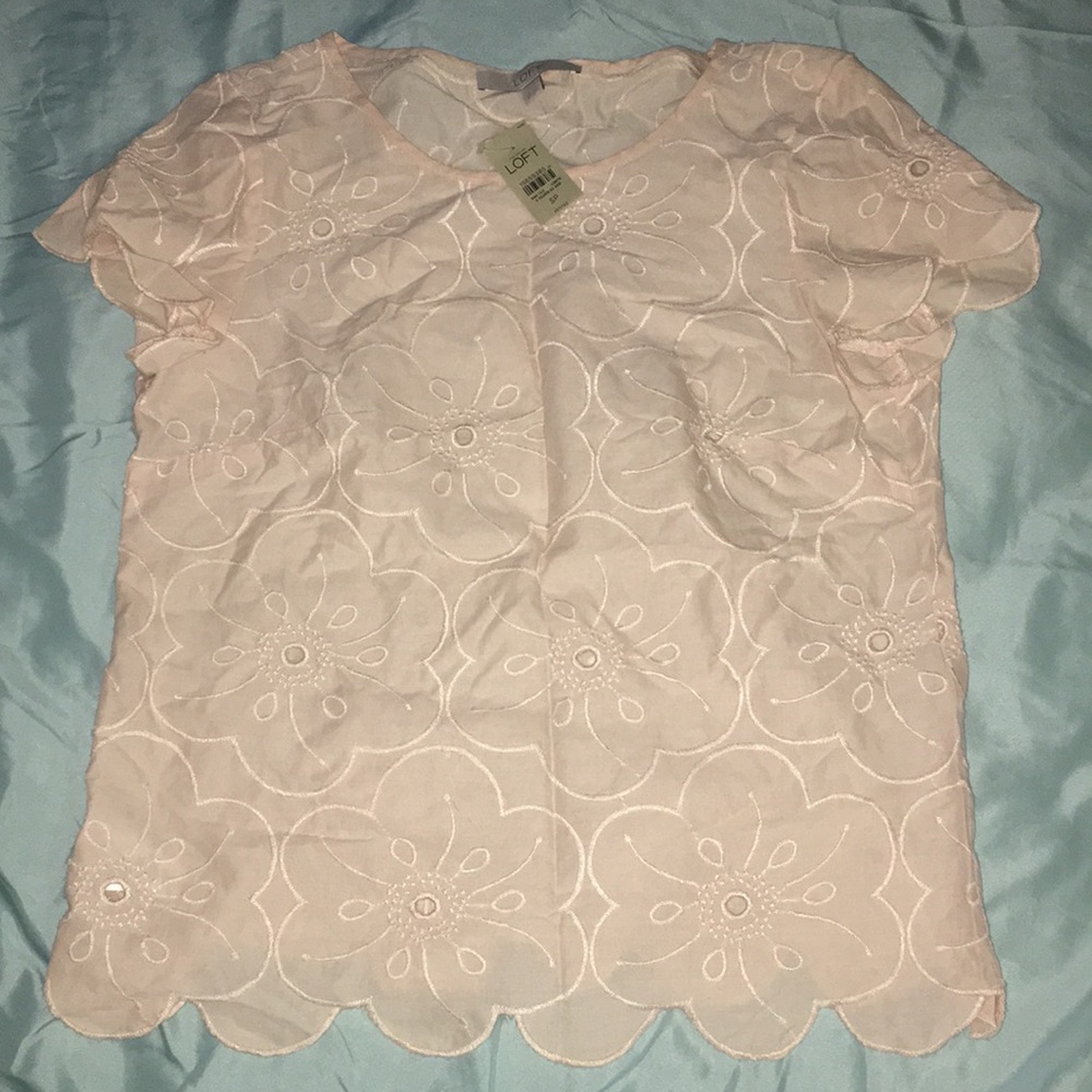 Loft light pink short sleeve top